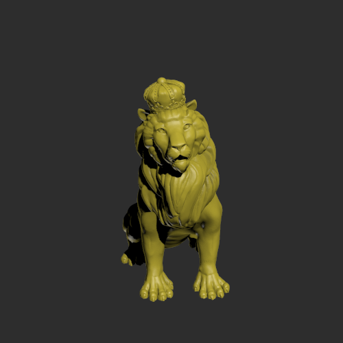 带皇冠的狮子模型 3D打印模型渲染图