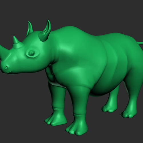 犀牛模型摆件 3D打印模型渲染图