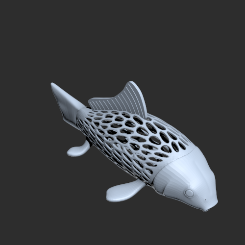 年年有鱼模型 3D打印模型渲染图