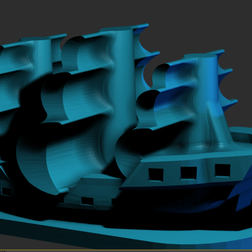 轮船模型一只 3D打印模型渲染图