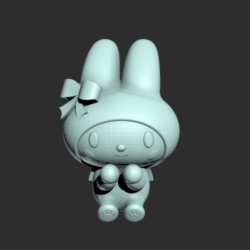 蝴蝶结小兔模型 3D打印模型渲染图