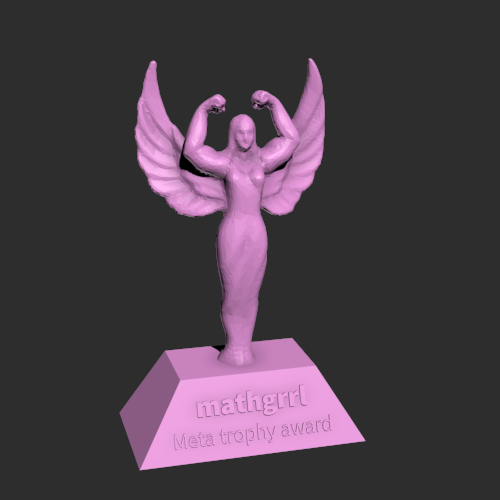 天使奖杯模型 3D打印模型渲染图