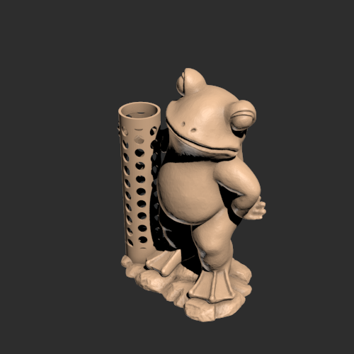 青蛙笔筒模型 3D打印模型渲染图