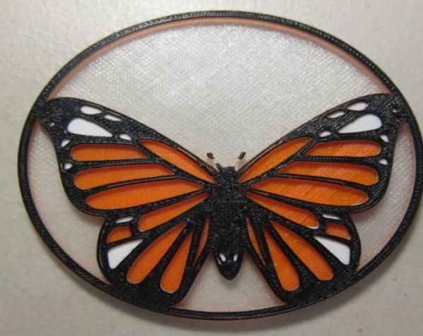 蝴蝶挂件模型 3D打印模型渲染图