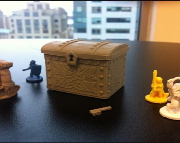 雕花的宝箱模型 3D打印模型渲染图