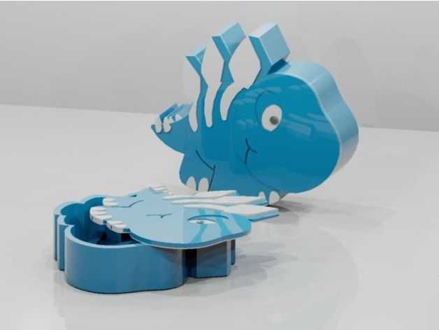 恐龙形状储物盒 3D打印模型渲染图