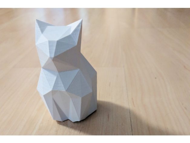 低多边形的猫 3D打印模型渲染图