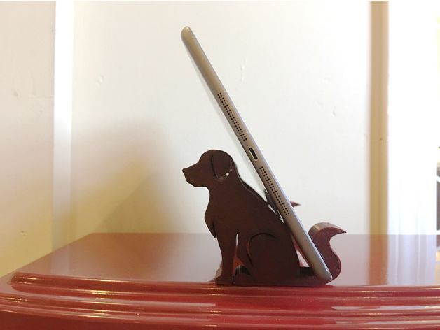 狗形状的手机支架 3D打印模型渲染图