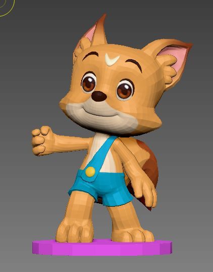 小狐狸卡通角色 3D打印模型渲染图