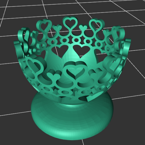 华丽镂空水果盘 3D打印模型渲染图