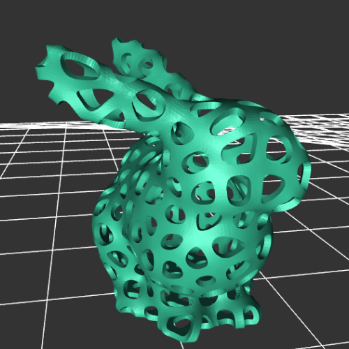 自制镂空兔子模型 3D打印模型渲染图