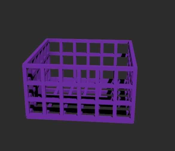 网格容纳箱模型 3D打印模型渲染图