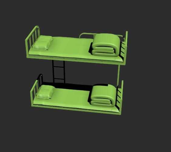 上下铺双层床 3D打印模型渲染图