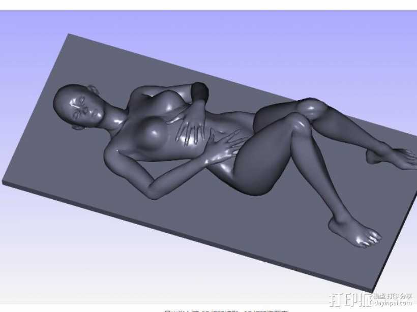 晒太阳女孩模型 3D打印模型渲染图