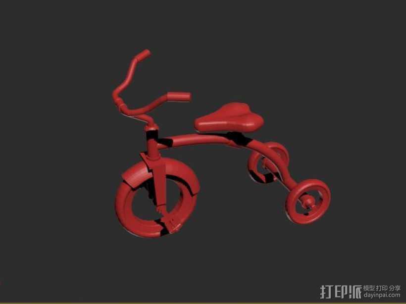 机械自行车模型 3D打印模型渲染图