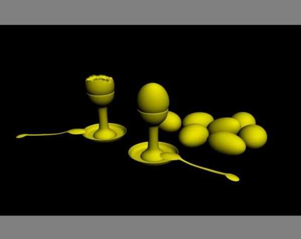 早餐鸡蛋模型 3D打印模型渲染图