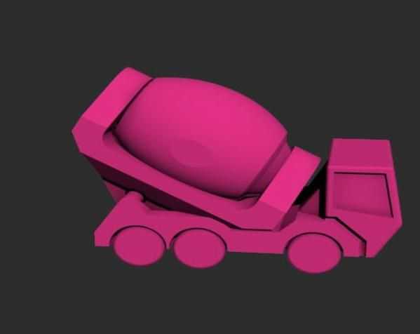 工业水泥车模型 3D打印模型渲染图