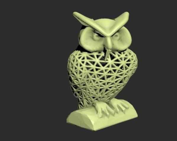镂空猫头鹰模型 3D打印模型渲染图