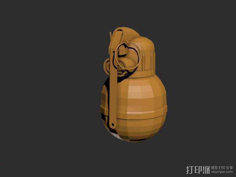 军事手榴弹模型 3D打印模型渲染图