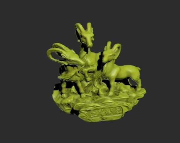 三羊开泰展示模型 3D打印模型渲染图