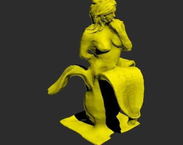 疯狂香蕉妹子 3D打印模型渲染图