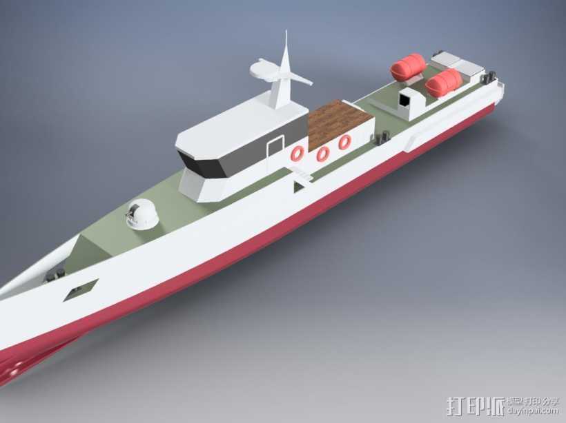 喷水动力海斧遥控船模型 3D打印模型渲染图