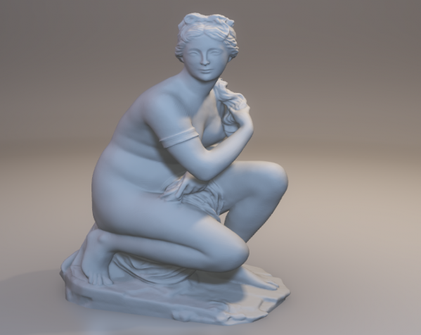跪着的维纳斯雕塑 3D打印模型渲染图