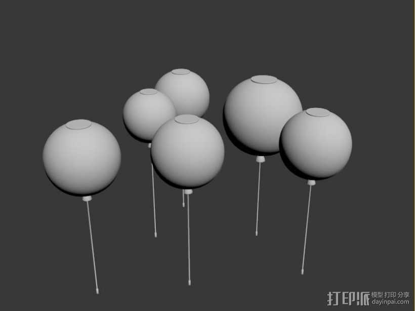 六个大气球1 3D打印模型渲染图