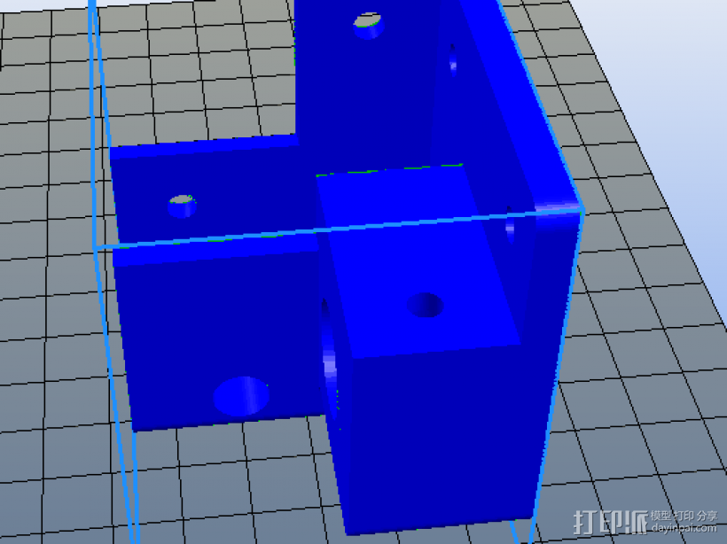 自制打印机XY轴配件 3D打印模型渲染图