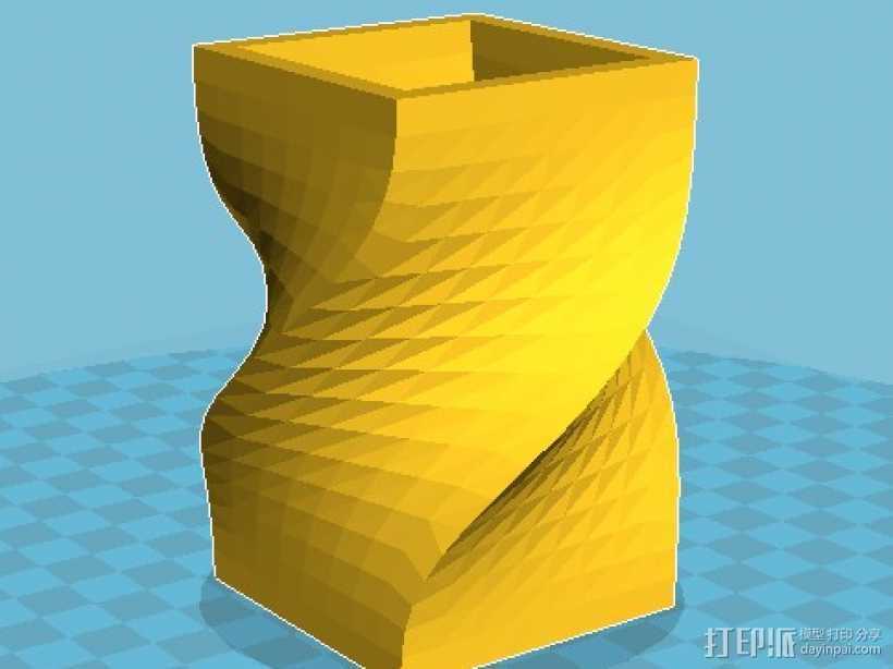 创意螺旋笔筒 3D打印模型渲染图