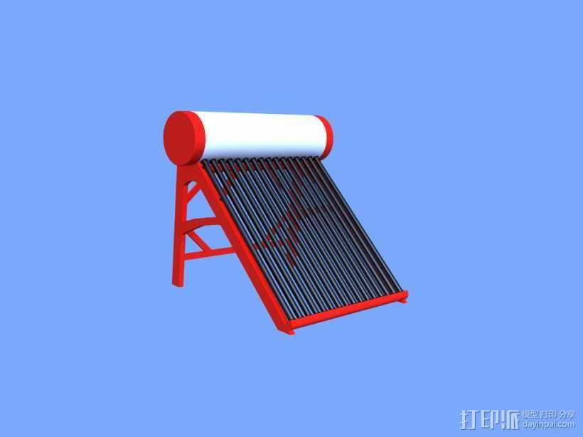 太阳能热水器 3D打印模型渲染图