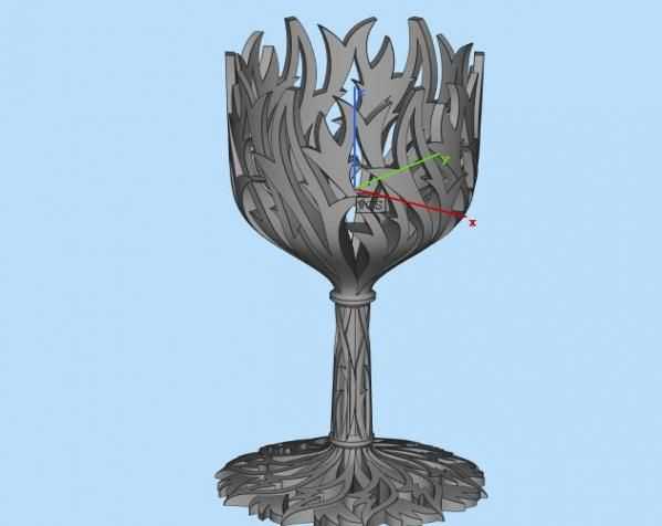 创意艺术高脚杯  3D打印模型渲染图