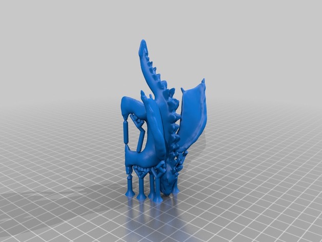 gafour_leg_creature_vicious_lizard_with_wings_supported.stl