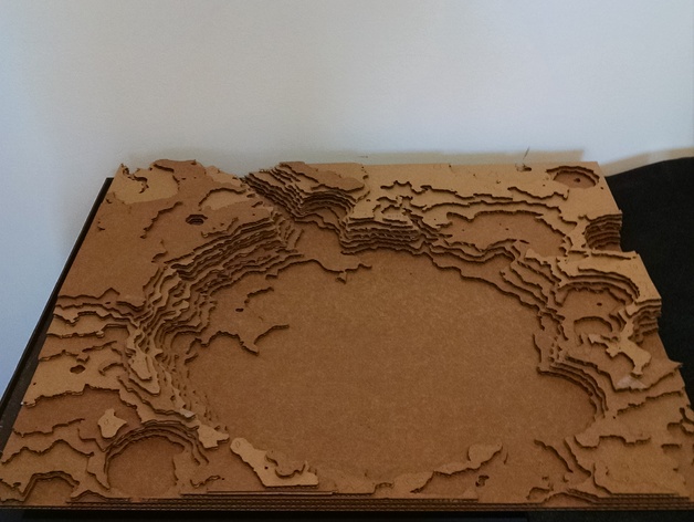 古谢夫环形山 陨石坑模型