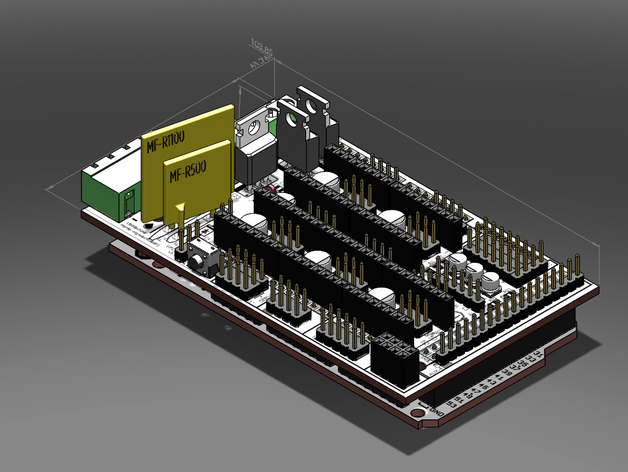 RAMPS 1.4 Ardunio Mega電路板模型