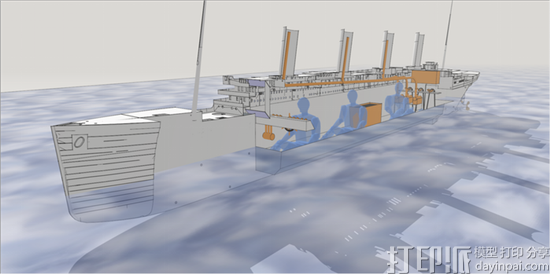 澳洲设计师用3D打印制造11米长的1:24 泰坦尼克号模型.png