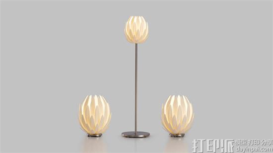 芬兰艺术家3D打印出视觉效果惊艳的家用照明莲花灯Lily Light.jpg