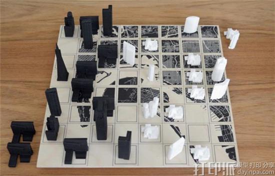 美国设计师创造出美国城市地标建筑模型的3D打印国际象棋.jpg 美国设计师创造出美国城市地标建筑模型的3D打印国际象棋.jpg