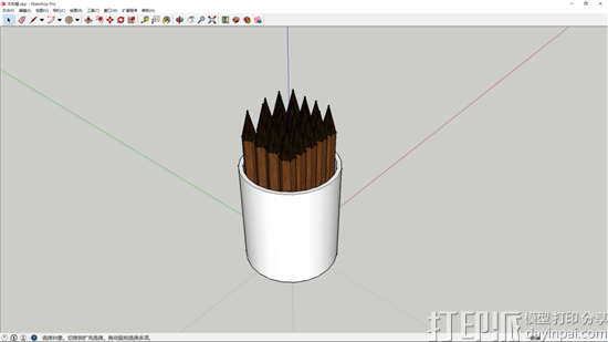 Sketchup建模教程：只需6步就能设计一个笔筒的3D模型