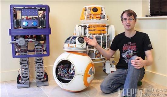 创客揭秘3D打印星球大战BB-8机器人背后的设计和制作过程