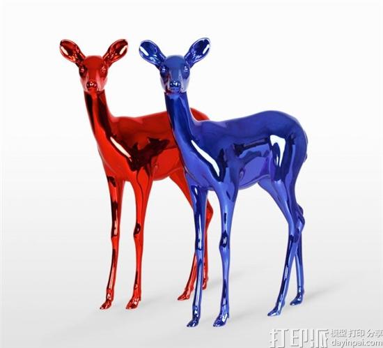 荷兰设计师3D打印大型鹿雕塑 呼吁人们保护动物