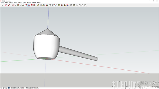 使用sketchup软件设计出小锤子3D打印模型教程