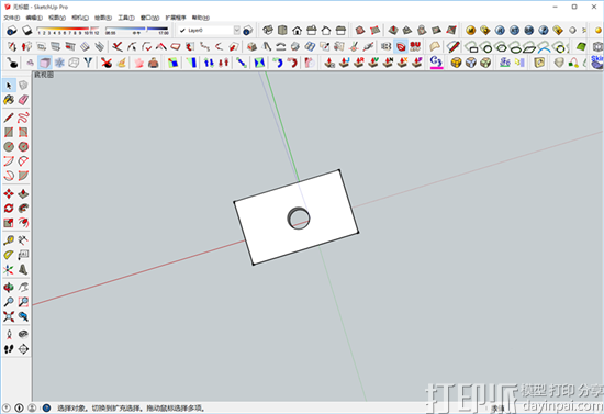 SketchUp草图大师建模软件中怎么给3D模型打孔/开洞？