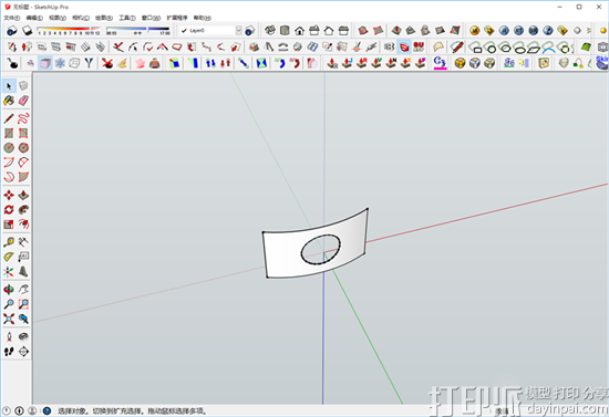 SketchUp草图大师建模软件中怎么给3D模型打孔/开洞？