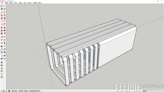 sketchup建模教程：设计一个长凳子模型