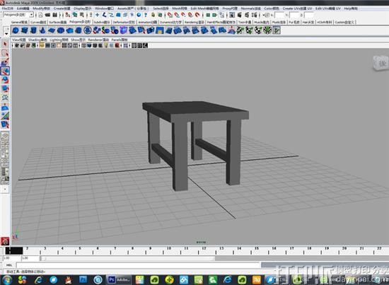 Maya建模教程：设计小桌子的3D打印模型