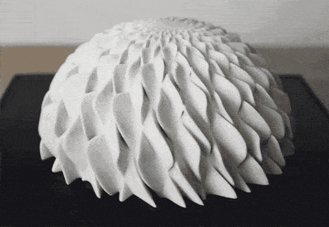 艺术家通过3D打印技术创作出一组会运动的花朵