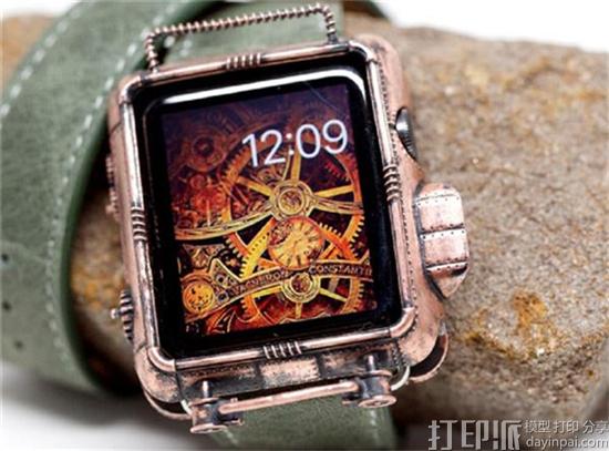 果粉福音！ 设计师打造蒸汽朋克风格的3D打印苹果iWatch手表外壳