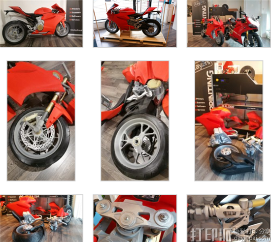 摩托车爱好者用3D打印机制造出全尺寸的杜卡迪摩托车3D模型 重达38.9公斤