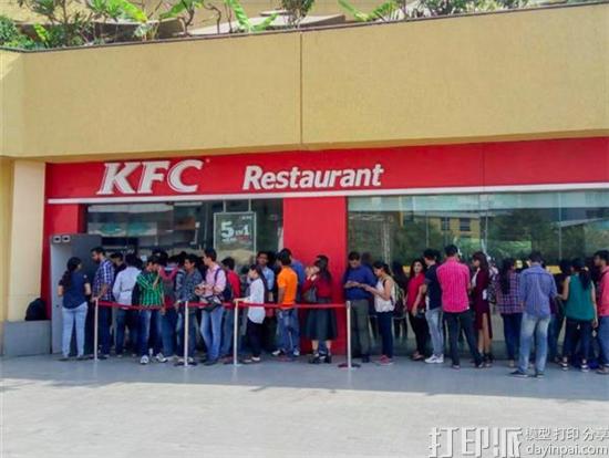 印度肯德基店推出为客户全身扫描并定制3D打印迷你雕像的服务